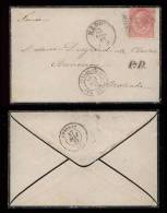 Italien Italy 1867 Cover To France With French Ship Postmark - Entero Postal