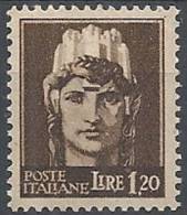 1945 LUOGOTENENZA EMISSIONE ROMA 1,20 LIRE FILIGRANA RUOTA MNH ** - RR11069 - Neufs