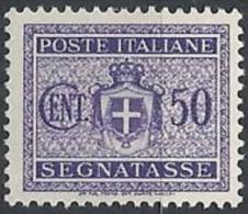 1945 LUOGOTENENZA SEGNATASSE 50 CENT SENZA FILIGRANA MNH ** - RR11077 - Segnatasse