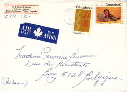 Canada N° 611 + 613 Obl. Sur Lettre - Cartas & Documentos