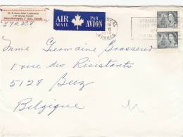 Canada N° 382A X2 Obl. Sur Lettre - Brieven En Documenten