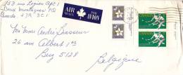 Canada N° 709 X2 + 712 X2 En Coins De Feuille Obl. Sur Lettre - Cartas & Documentos