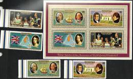 COOK ISLANDS AITUTAKI 25th ANNIVERSARY OF ACCESSION OF QEII 1977 SET OF 4 + M/S STAMPS MINT SG225-29 READ DESCRIPTION !! - Aitutaki