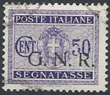 1944 RSI USATO GNR BRESCIA SEGNATASSE 50 CENT - RSI142 - Taxe