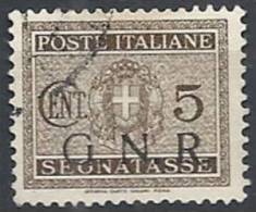 1944 RSI USATO GNR BRESCIA SEGNATASSE 5 CENT VARIETà - RSI144 - Postage Due