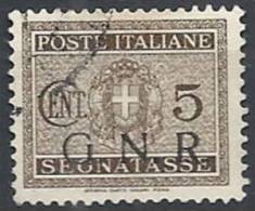 1944 RSI USATO GNR BRESCIA SEGNATASSE 5 CENT VARIETà - RSI144 - Impuestos