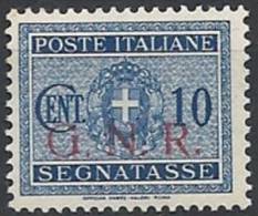 1944 RSI GNR BRESCIA SEGNATASSE 10 CENT MNH ** VARIETà - RSI144-5 - Taxe