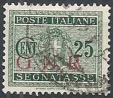 1944 RSI USATO GNR BRESCIA SEGNATASSE 25 CENT VARIETà - RSI145 - Postage Due
