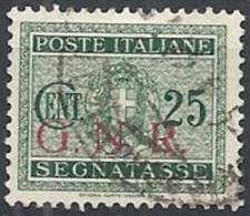 1944 RSI USATO GNR BRESCIA SEGNATASSE 25 CENT VARIETà - RSI145 - Strafport