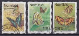 ## Namibia 1993/94 Mi. 760 A X, 763 A X, 771 Schmetterling Butterfly Papillon - Namibia (1990- ...)