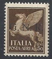 1944 RSI GNR BRESCIA I TIRATURA POSTA AEREA 50 CENT MNH ** VARIETà - RSI135 - Airmail