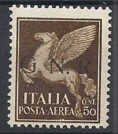 1944 RSI GNR BRESCIA I TIRATURA POSTA AEREA 50 CENT MNH ** VARIETà - RSI135-2 - Luftpost