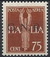 1944 RSI GNR BRESCIA II TIRATURA POSTA AEREA 75 CENT MNH ** VARIETà - RSI135 - Airmail