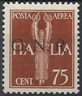 1944 RSI GNR BRESCIA I TIRATURA POSTA AEREA 75 CENT MNH ** VARIETà - RSI135-2 - Luchtpost