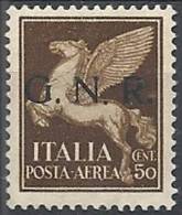 1944 RSI GNR BRESCIA I TIRATURA POSTA AEREA 50 CENT MNH ** VARIETà - RSI137 - Luchtpost