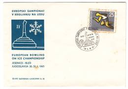 YUGOSLAVIA - European Bowling On Ice Championship, Bled - Jesenice 1966, Envelope, Commemorative Seal - Bocce