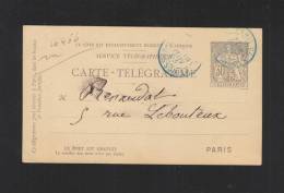 Carte Telegraphique 30 Centimes 1893 - Pneumatiques