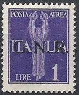 1944 RSI GNR VERONA POSTA AEREA 1 LIRA MNH ** - RSI128 - Luchtpost