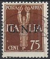 1944 RSI GNR VERONA USATO POSTA AEREA 75 CENT - RSI128 - Airmail