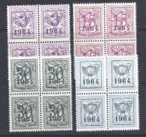 Sélection ** PRE748-PRE750-PRE752-PRE754 **  Bloc De 4 - Typos 1951-80 (Chiffre Sur Lion)