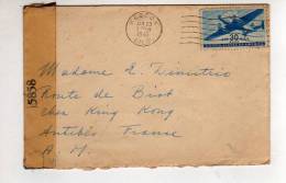 Enveloppe De RESEDA CALIFORNIE Pour La France Ouverte Par La Censure Américaine En 1945 (scans Recto Et Verso) - Postal History