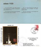 ARIANE V23  Jeu De 2 Enveloppes AP CNES + Pochette Bleue - Europe