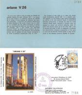 ARIANE V26  Jeu De 3 Enveloppes AP CNES + Pochette Bleue - Europe