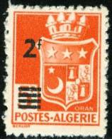 ALGERIA, COLONIA FRANCESE, FRENCH COLONY, STEMMI, COAT OF ARMS, 1943, FRANCOBOLLO NUOVO (MLH*), Scott 166 - Ongebruikt