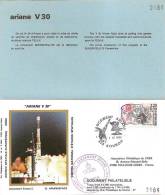 ARIANE V30  Jeu De 2 Enveloppes AP CNES + Pochette Bleue - Europe