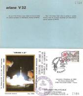 ARIANE V32  Jeu De 2 Enveloppes AP CNES + Pochette Bleue - Europe