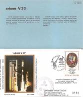 ARIANE V33  Jeu De 3 Enveloppes AP CNES + Pochette Bleue - Europe