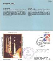 ARIANE V40  Jeu De 3 Enveloppes AP CNES + Pochette Bleue - Europe