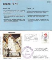 ARIANE V41  Jeu De 3 Enveloppes AP CNES + Pochette Bleue - Europe