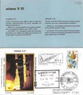 ARIANE V51  Jeu De 3 Enveloppes AP CNES + Pochette Bleue - Europe