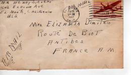 Enveloppe Partie De El Monte Californie En 1947pour La France  (scans Recto Et Verso) - Marcophilie