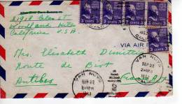 Enveloppe Partie De VAN NUYS Californie En 1952pour La France  (scans Recto Et Verso) - Postal History