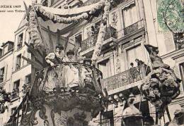 Paris 75  Mi-Carême 1907   Le Char De La Reine Sur Son Trône - Lotes Y Colecciones