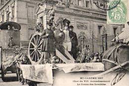 Paris 75  Mi-Carême 1907   Le Char Du VII Eme Arrondissement  Le Canon Des Invalides - Loten, Series, Verzamelingen