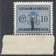 1944 RSI SEGNATASSE 10 CENT MNH ** VARIETà SOPRASTAMPA IN BASSO - RSI116 - Impuestos