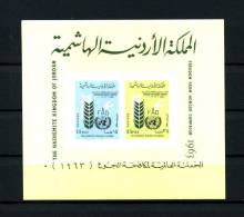 **JORDANIE 1963  Blocs N° 3a ** NON DENTELE Neuf = MNH. Superbe.  (Campagne Mondiale Contre La Faim) - Jordania