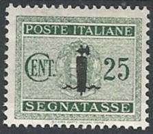 1944 RSI SEGNATASSE 25 CENT MH * - RSI121-3 - Strafport