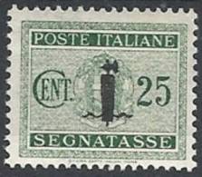 1944 RSI SEGNATASSE 25 CENT MH * - RSI121-3 - Taxe