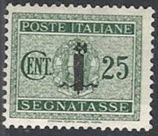 1944 RSI SEGNATASSE 25 CENT MH * - RSI121-5 - Segnatasse