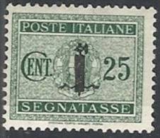 1944 RSI SEGNATASSE 25 CENT MH * - RSI121-5 - Taxe