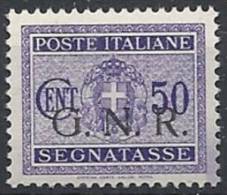 1944 RSI GNR BRESCIA I TIRATURA SEGNATASSE 50 CENT MNH ** - RSI113 - Segnatasse