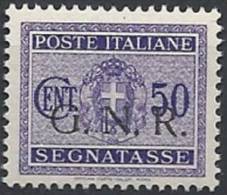1944 RSI GNR BRESCIA I TIRATURA SEGNATASSE 50 CENT MNH ** - RSI113-3 - Segnatasse