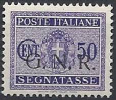 1944 RSI GNR BRESCIA I TIRATURA SEGNATASSE 50 CENT MNH ** - RSI113-3 - Portomarken