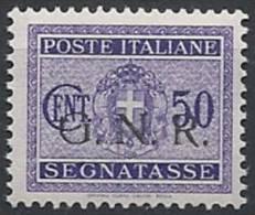 1944 RSI GNR BRESCIA I TIRATURA SEGNATASSE 50 CENT MNH ** - RSI113-6 - Taxe