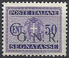 1944 RSI GNR BRESCIA I TIRATURA SEGNATASSE 50 CENT MNH ** - RSI113-7 - Segnatasse