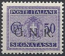 1944 RSI GNR BRESCIA I TIRATURA SEGNATASSE 50 CENT MNH ** - RSI113-8 - Segnatasse